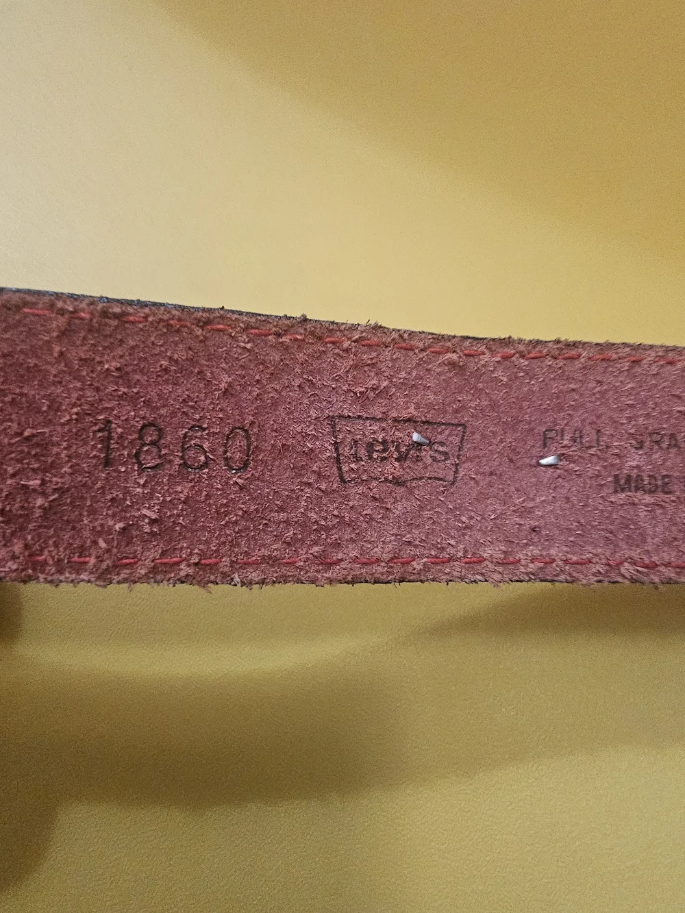 Vintage Levi's 1860 Full Grain Cowhide Red Western Concho Belt USA Made 30-34